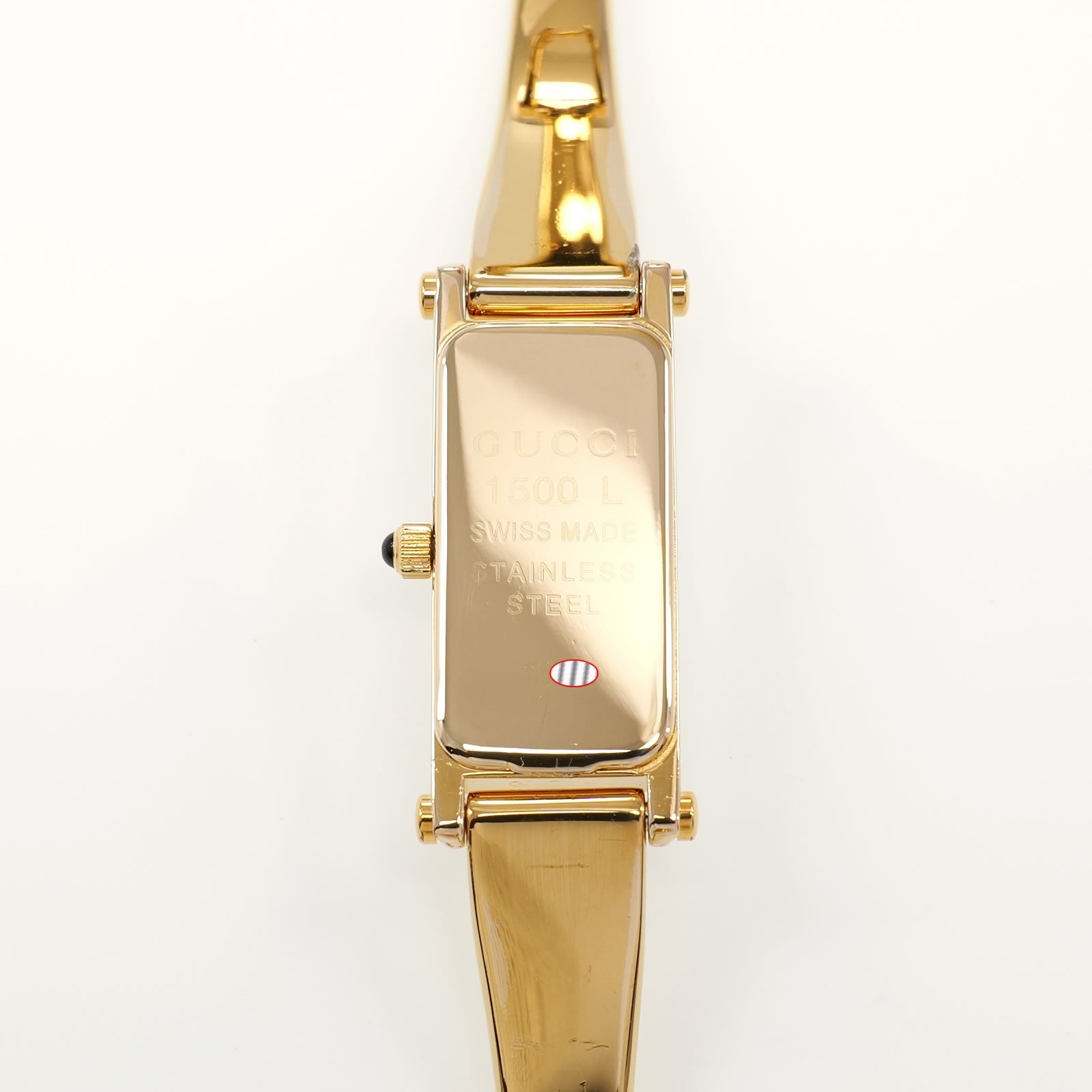 Gucci 1500L 18k Gold Plated case back