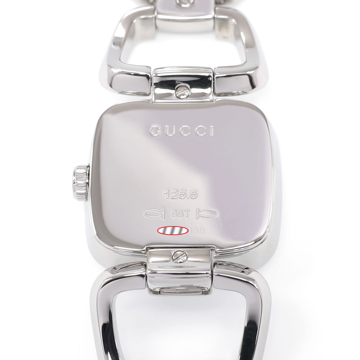 Gucci G 125.5 stainless steel case back