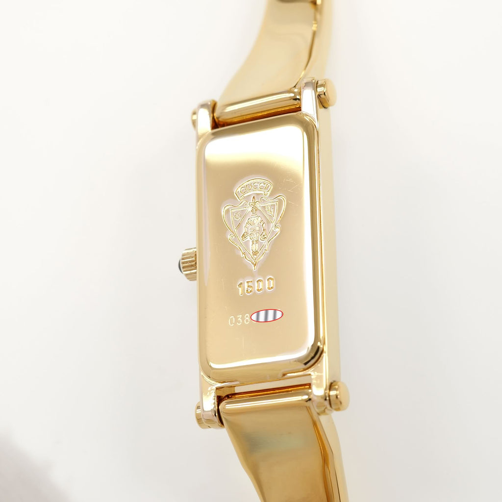 Gucci 1500L 18k Gold Plated case back
