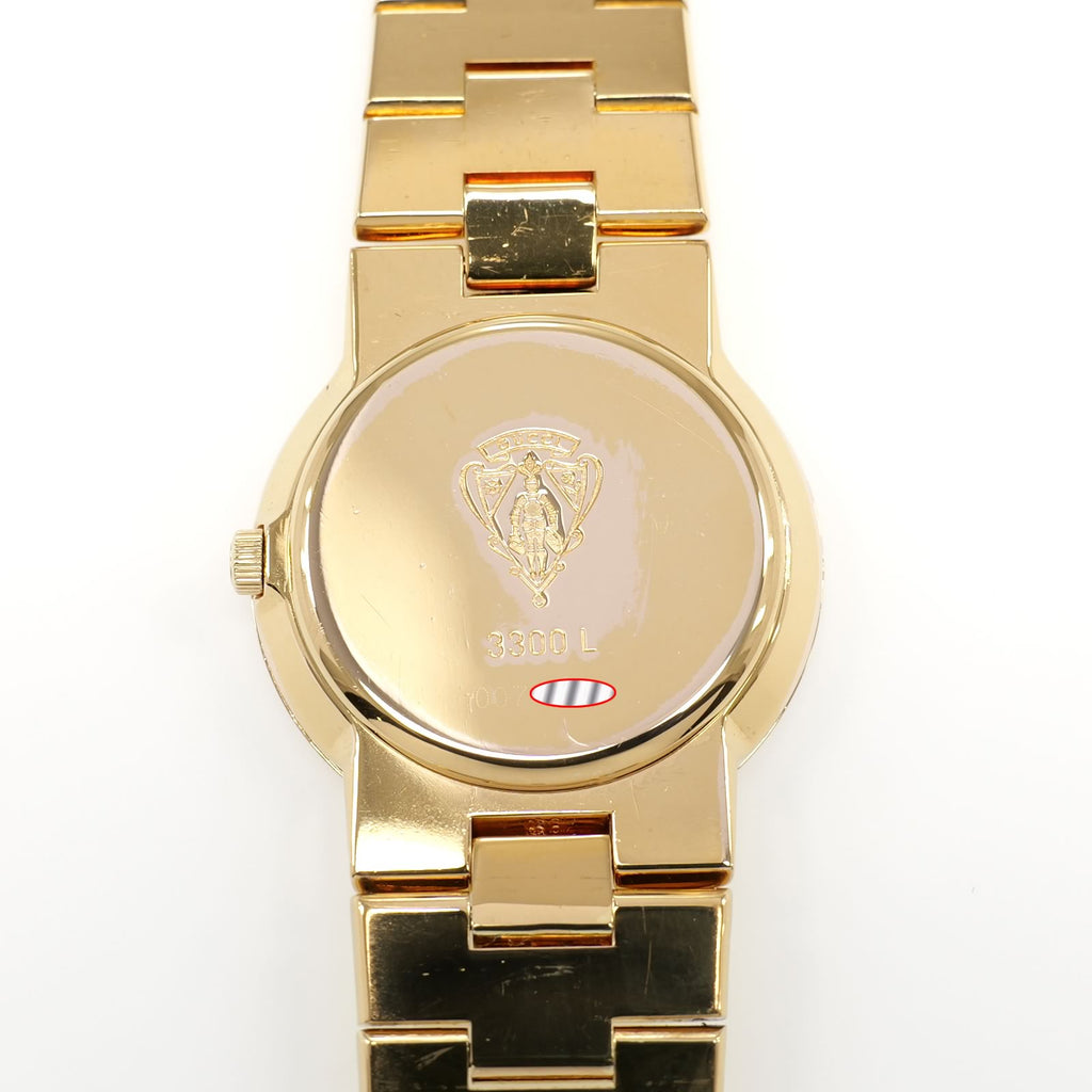 Gucci 3300L 18k Gold Plated case back