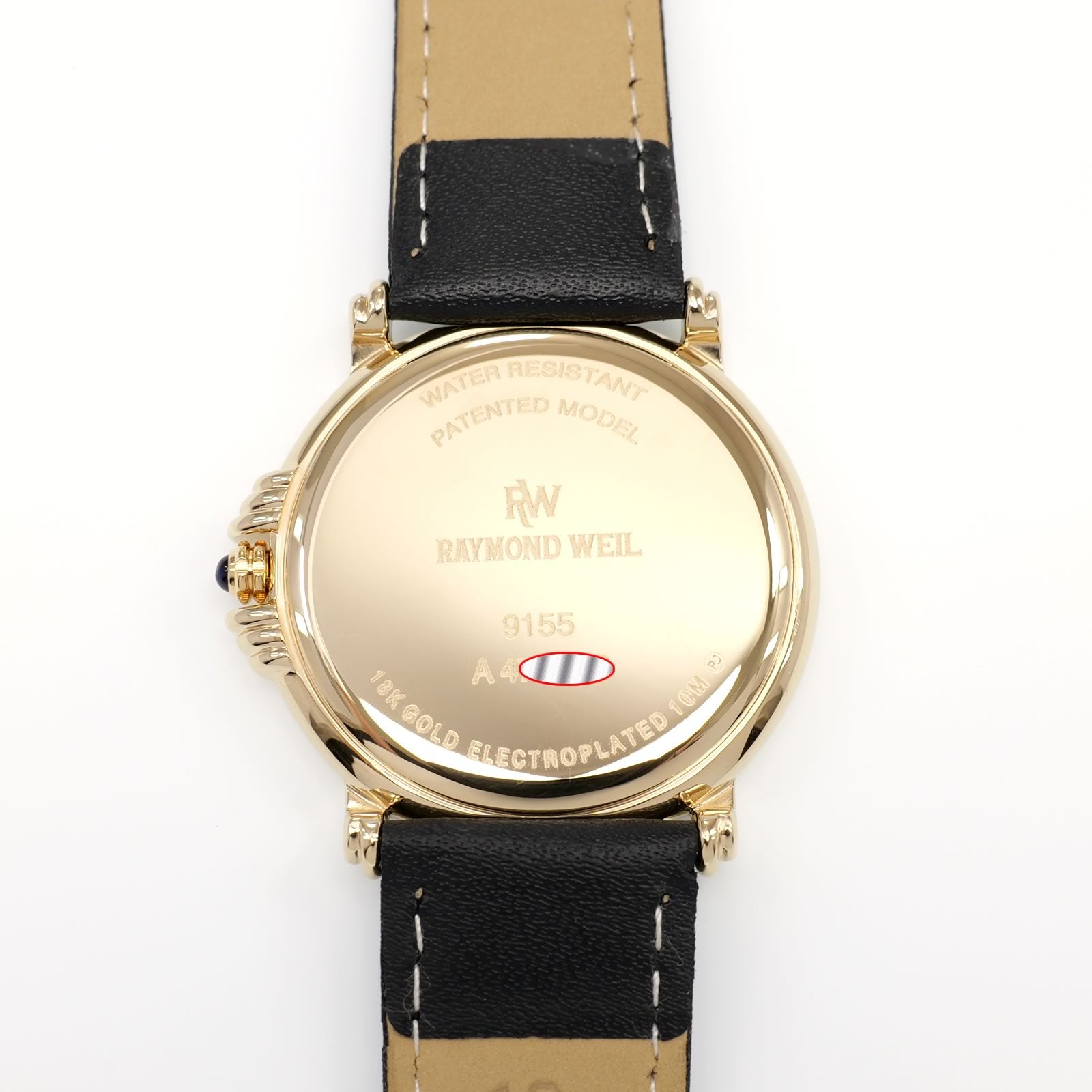 Raymond Weil Geneve 9155 18k gold plated case back
