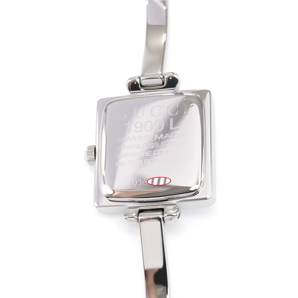 Gucci 1900L stainless steel case back