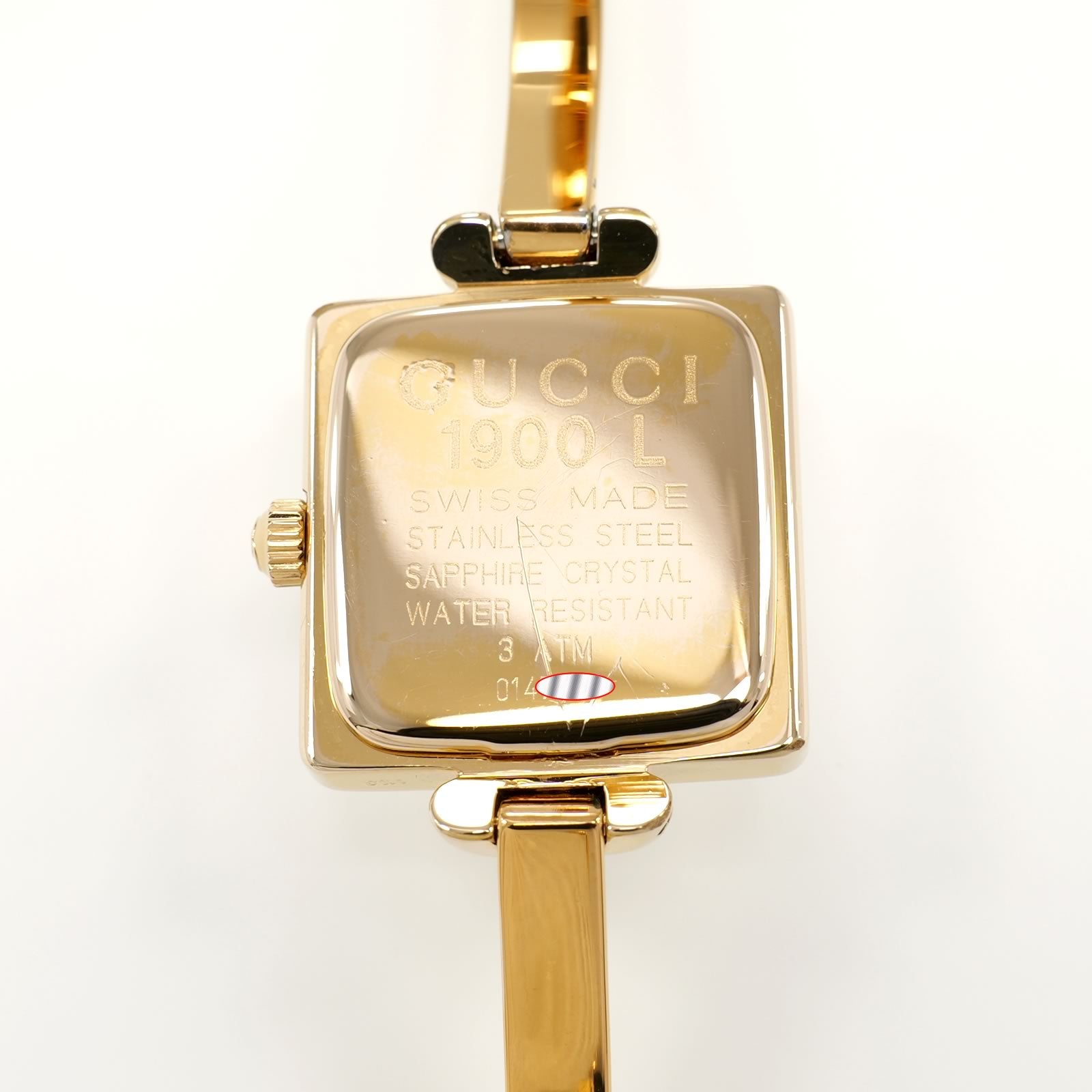Gucci 1900L 18k Gold Plated case back
