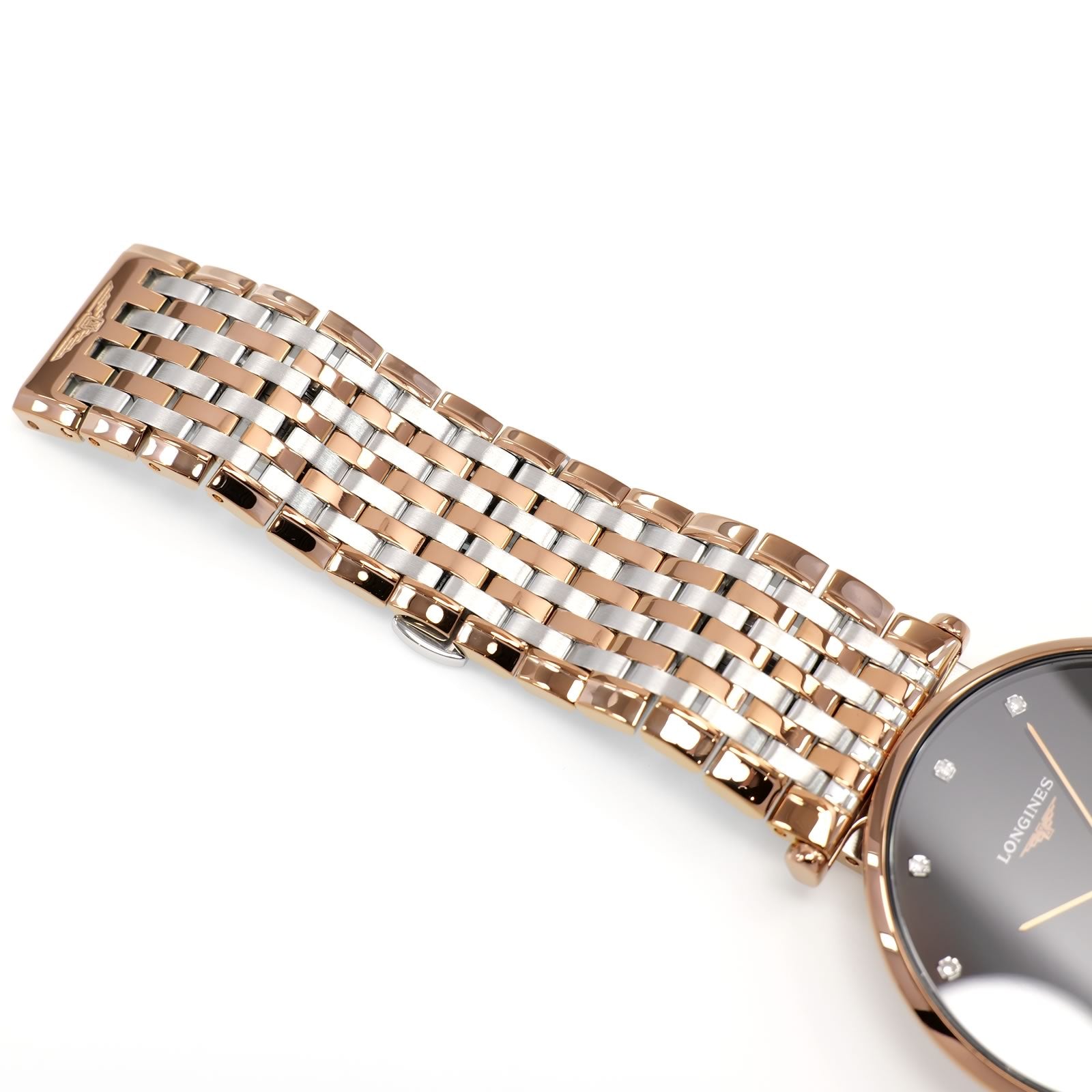 Longines La Grande Classique L4.766.1 stainless steel and Red Gold PVD bracelet top