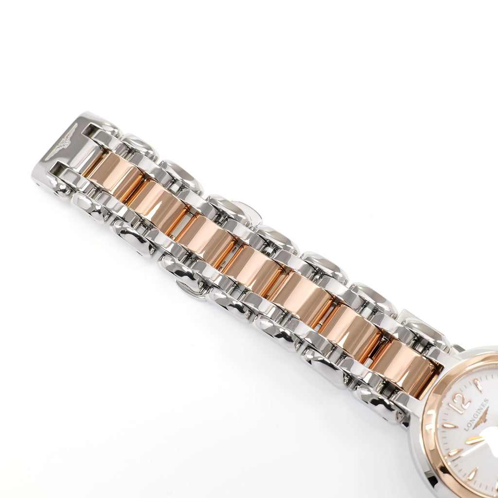 Longines PrimaLuna L8.110.5 stainless steel and 18k Rose Gold bracelet top