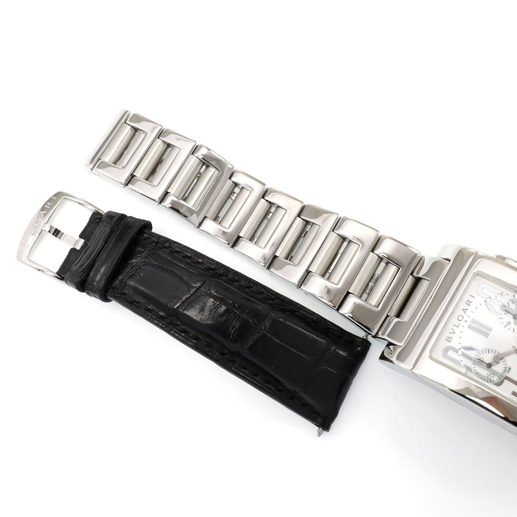 Bulgari Rettangolo RTC 49 S stainless steel bracelet top