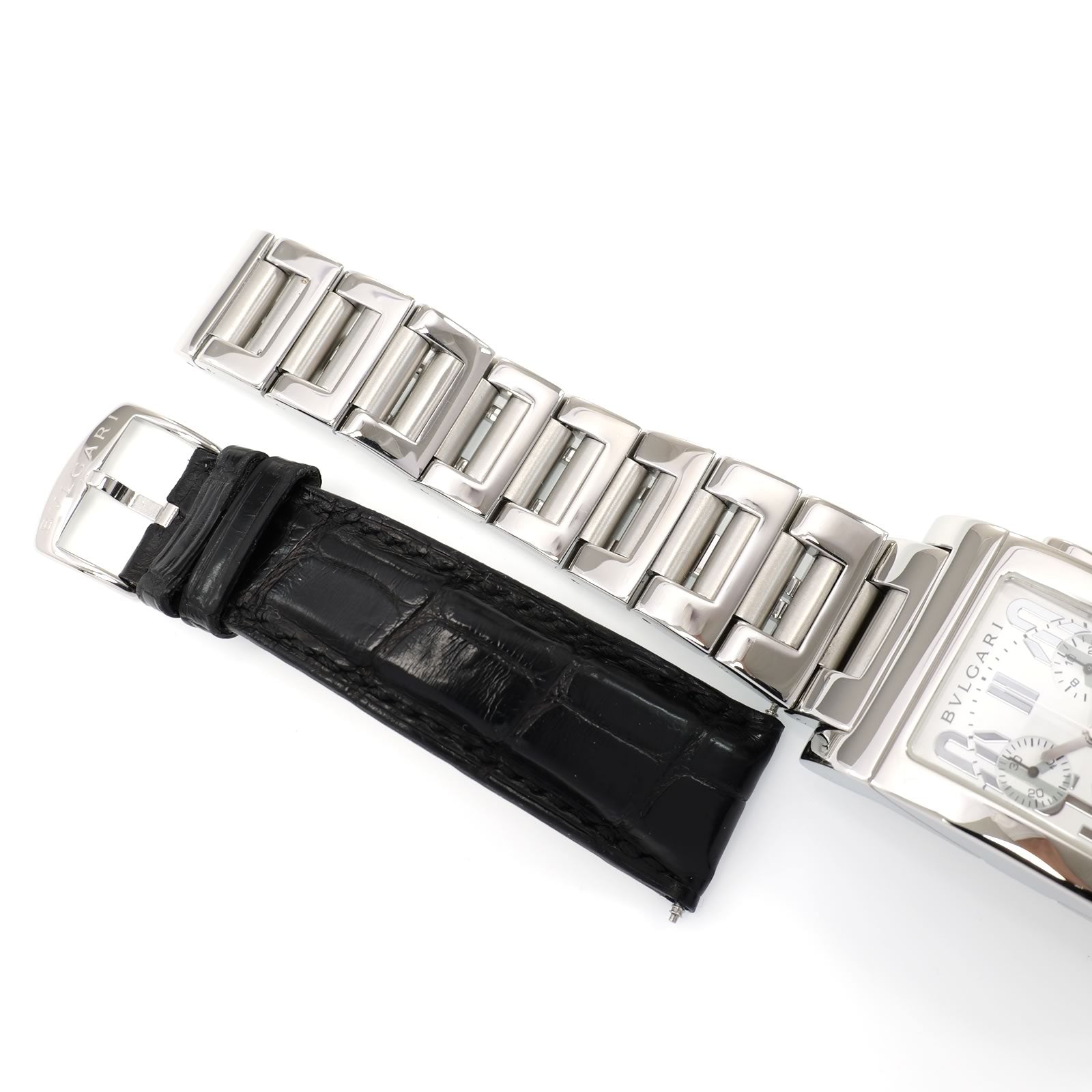 Bulgari Rettangolo RTC 49 S stainless steel bracelet top