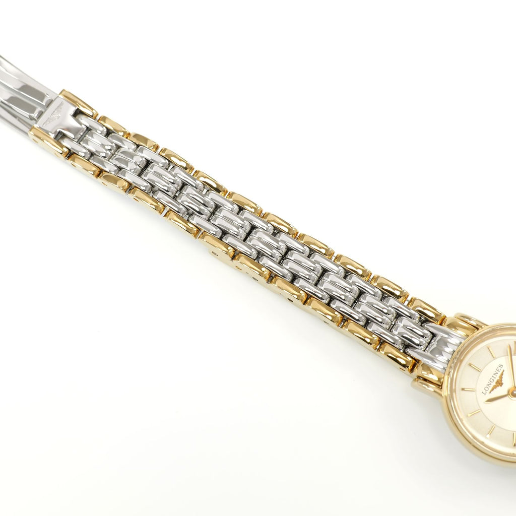 Longines Présence L4.219.2 stainless steel and gold PVD bracelet top
