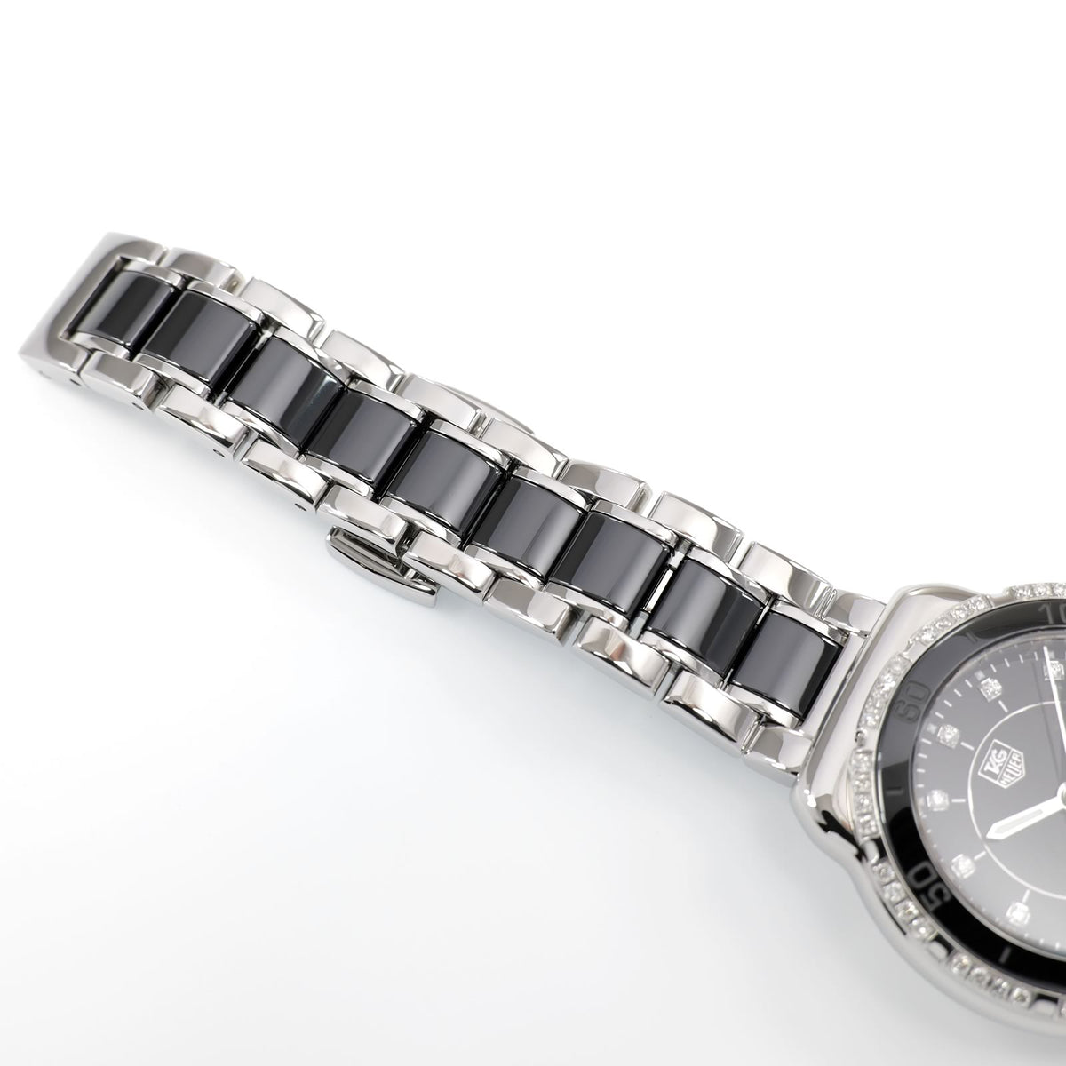 TAG Heuer Formula 1 WAH1312 stainless steel and black ceramic bracelet BA0867 top