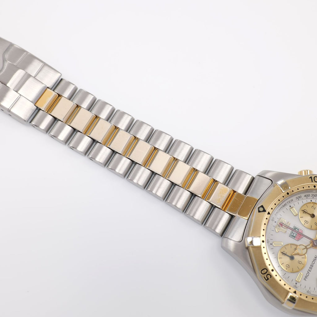 TAG Heuer 2000 Chronograph CK1121 stainless steel and 18k Gold plated BB0328 bracelet top