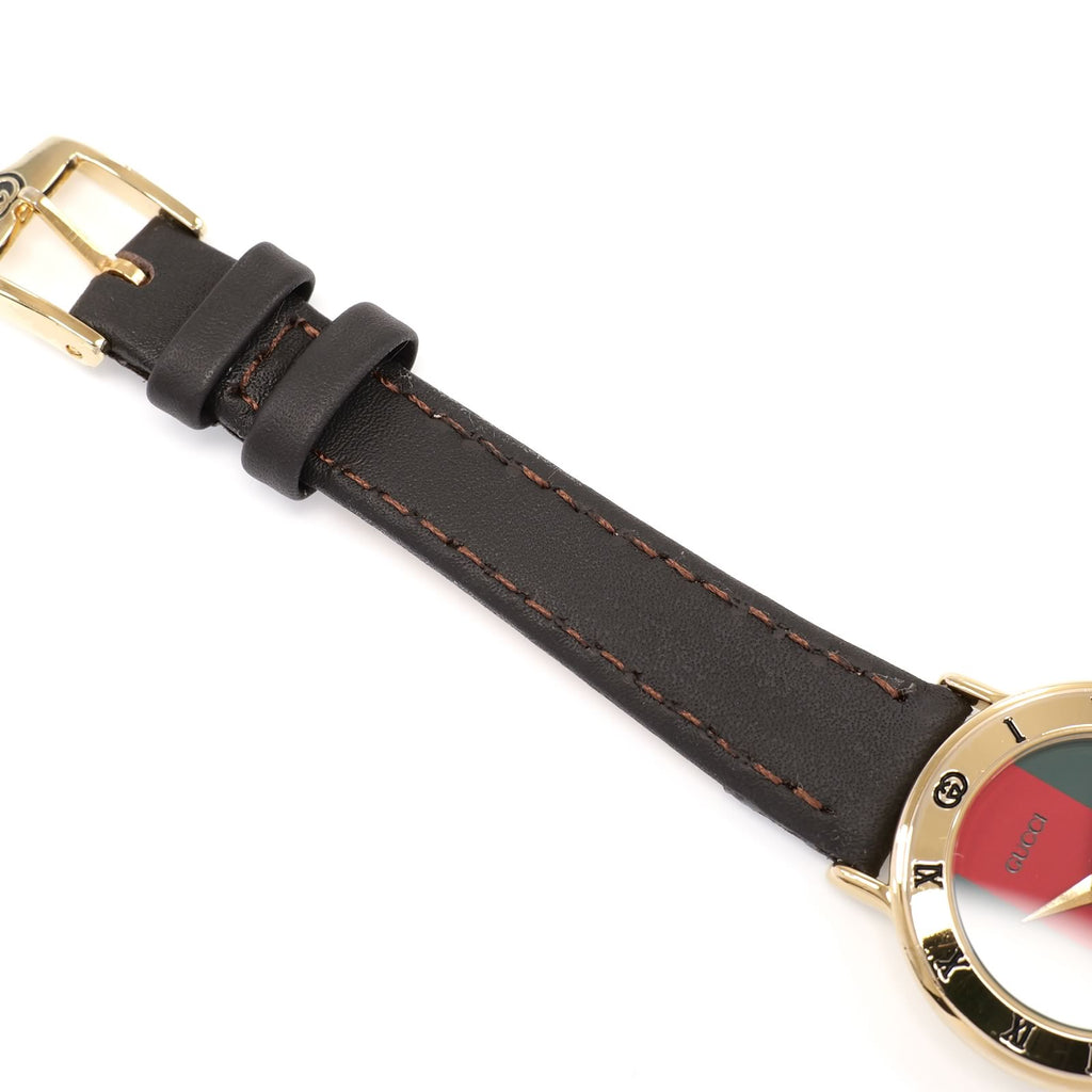 Gucci 3000L brown leather strap top