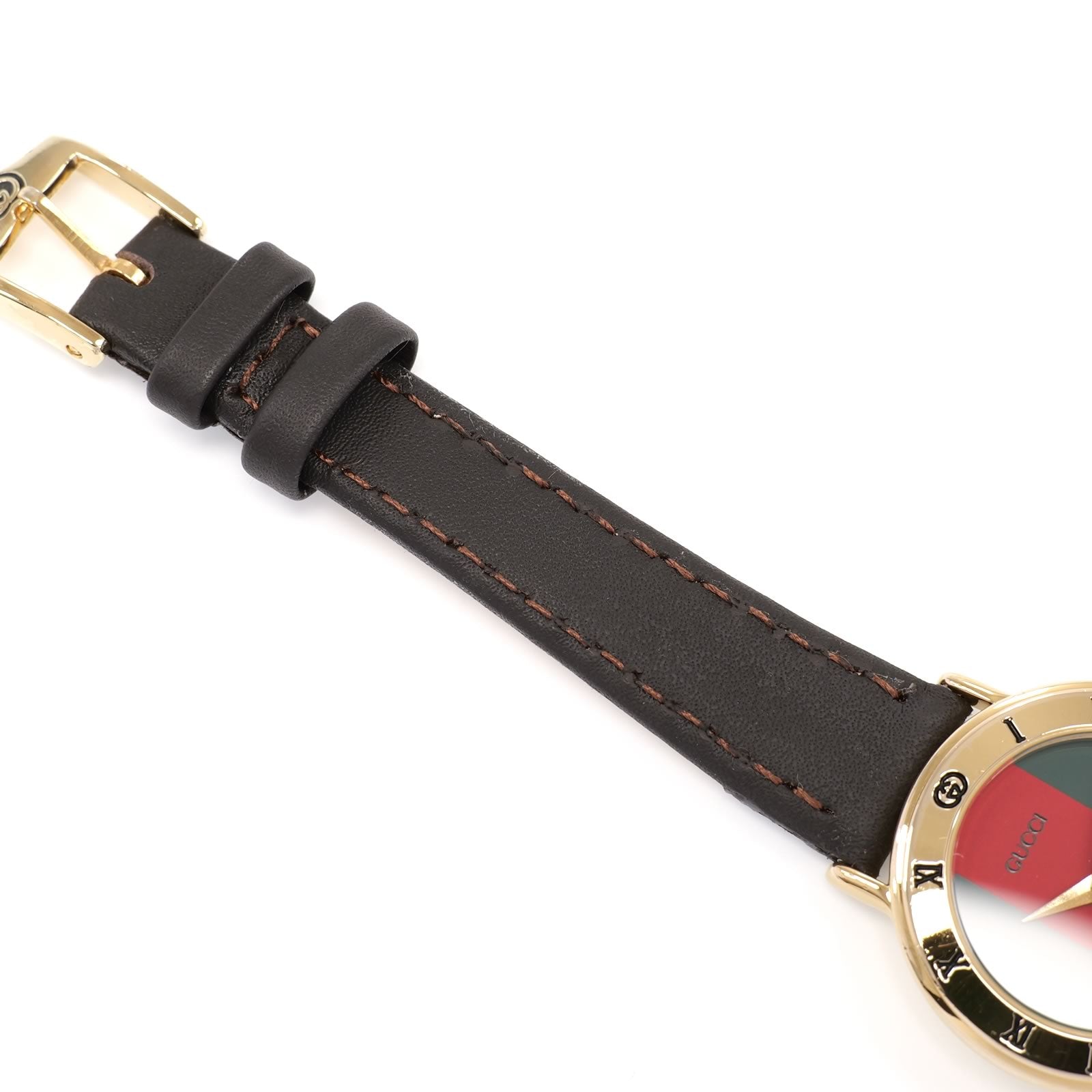 Gucci 3000L brown leather strap top