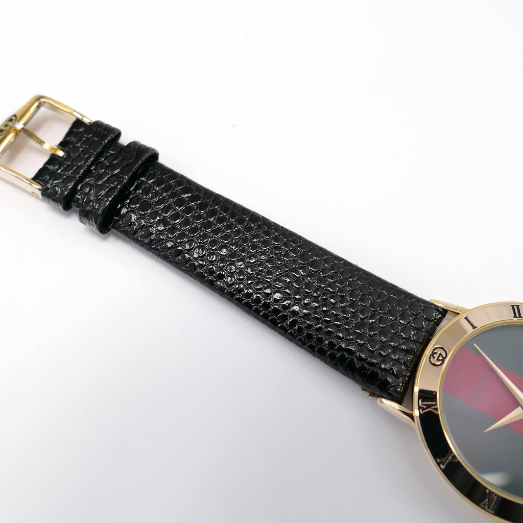 Gucci 3000M black leather strap top