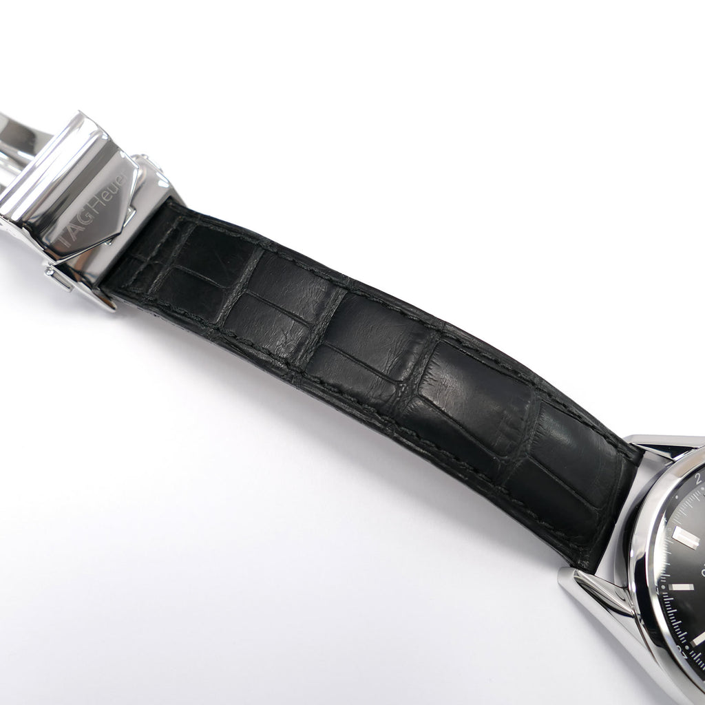 TAG Heuer Carrera WV2115 black alligator leather strap FC6180 top