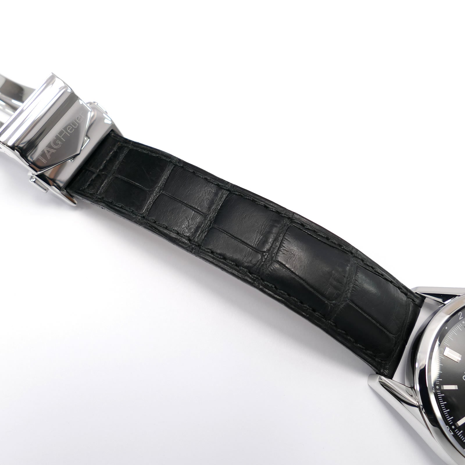 TAG Heuer Carrera WV2115 black alligator leather strap FC6180 top
