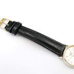 Longines Présence black leather strap top