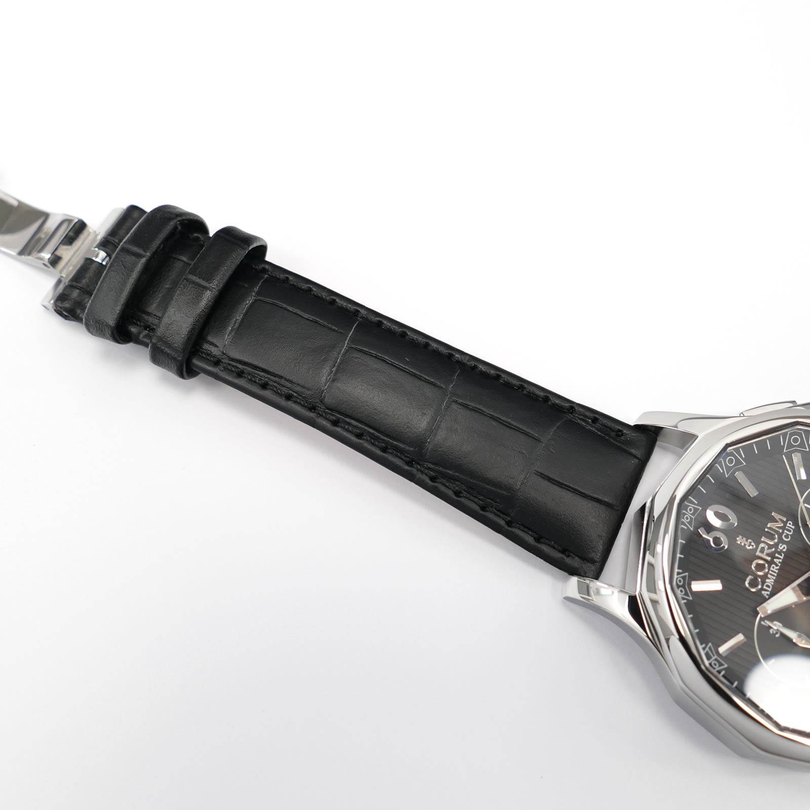Corum Admiral's Cup Legend 01.0096 Black leather strap top