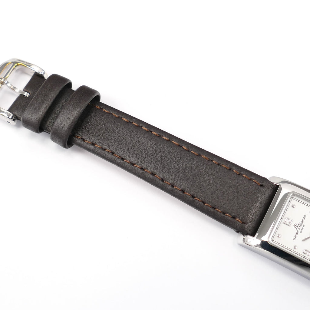 Baume & Mercier Hampton MV045139 dark brown leather strap top