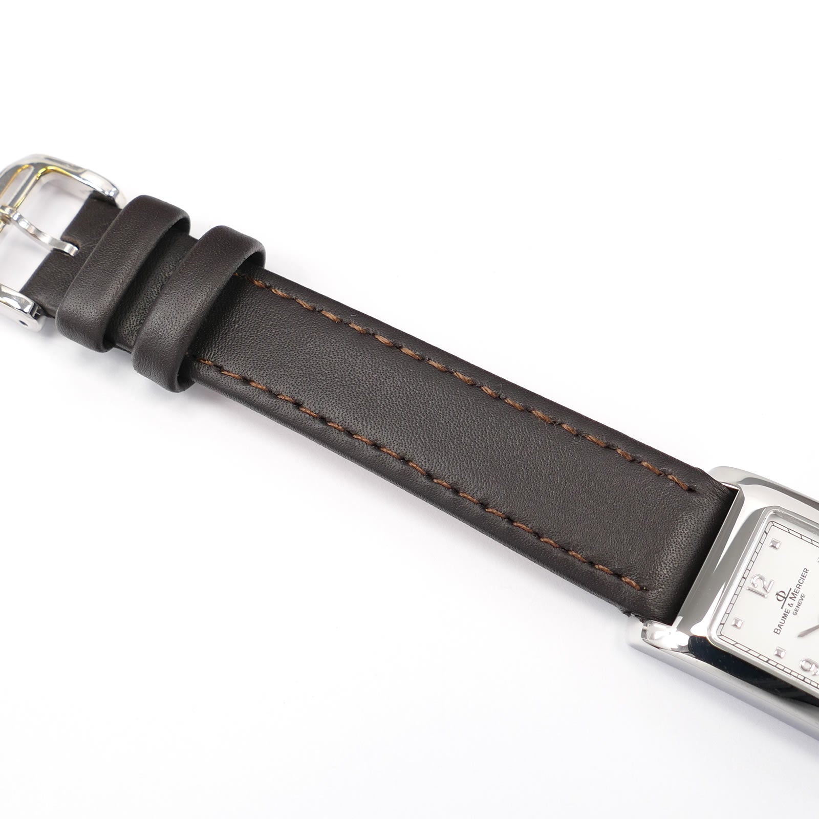 Baume & Mercier Hampton MV045139 dark brown leather strap top