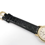 Raymond Weil Vintage 9955 black leather strap with crocodile grain top