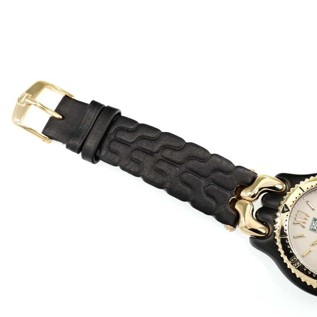 TAG Heuer SEL S93.313C black leather strap top