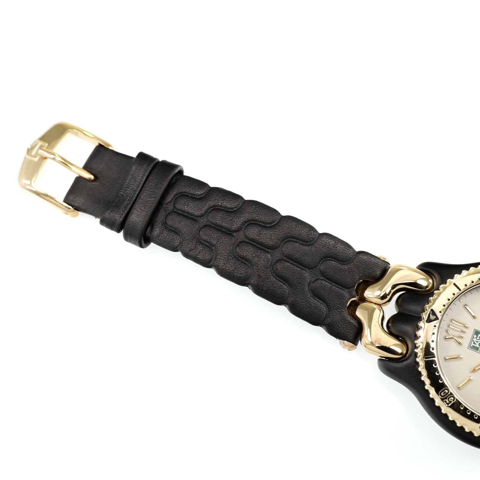 TAG Heuer SEL S93.313C black leather strap top