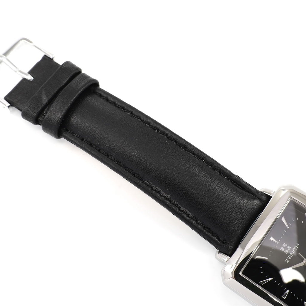 Zenith Elite 670 black leather strap top