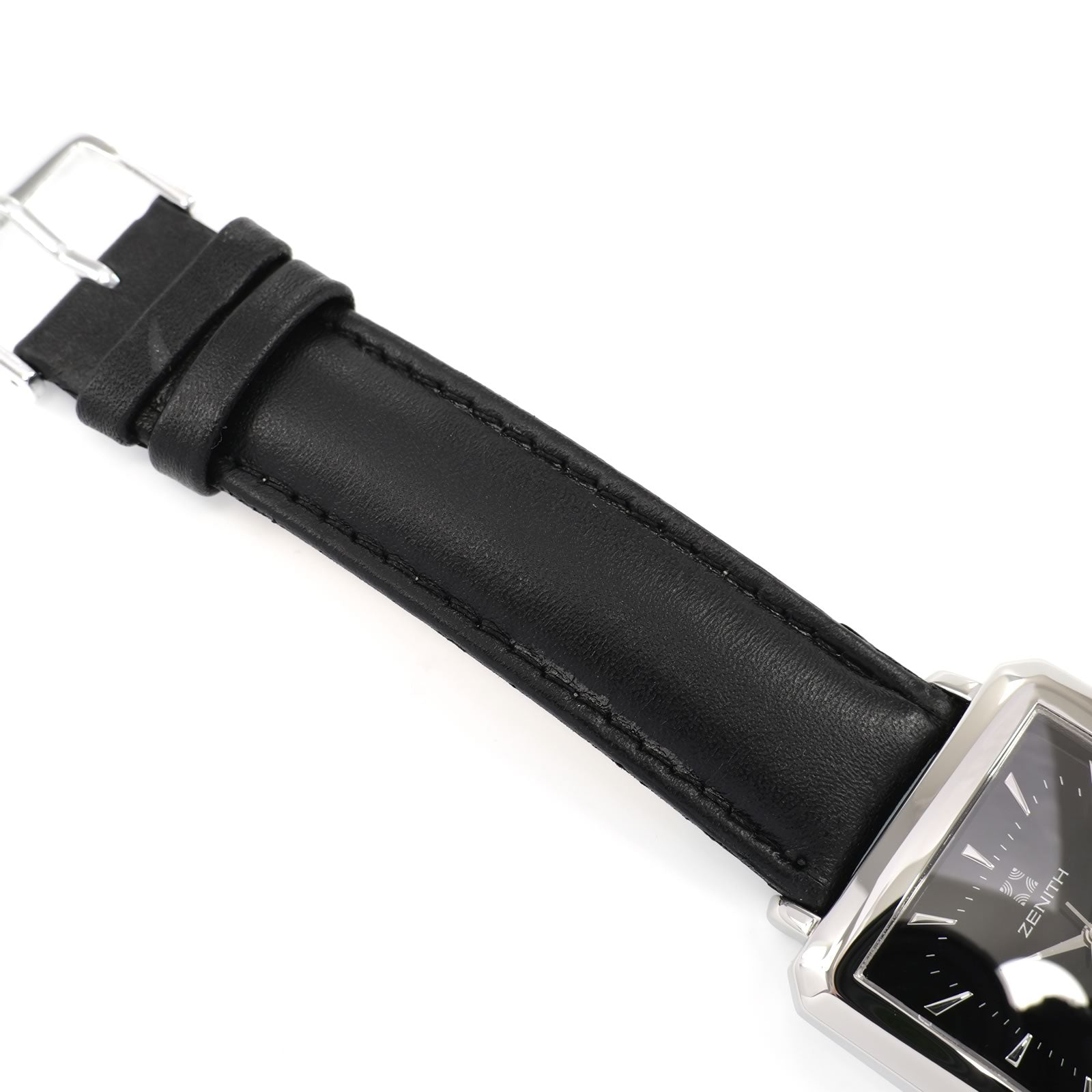Zenith Elite 670 black leather strap top