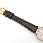 Longines Présence L4.136.2 brown leather strap top