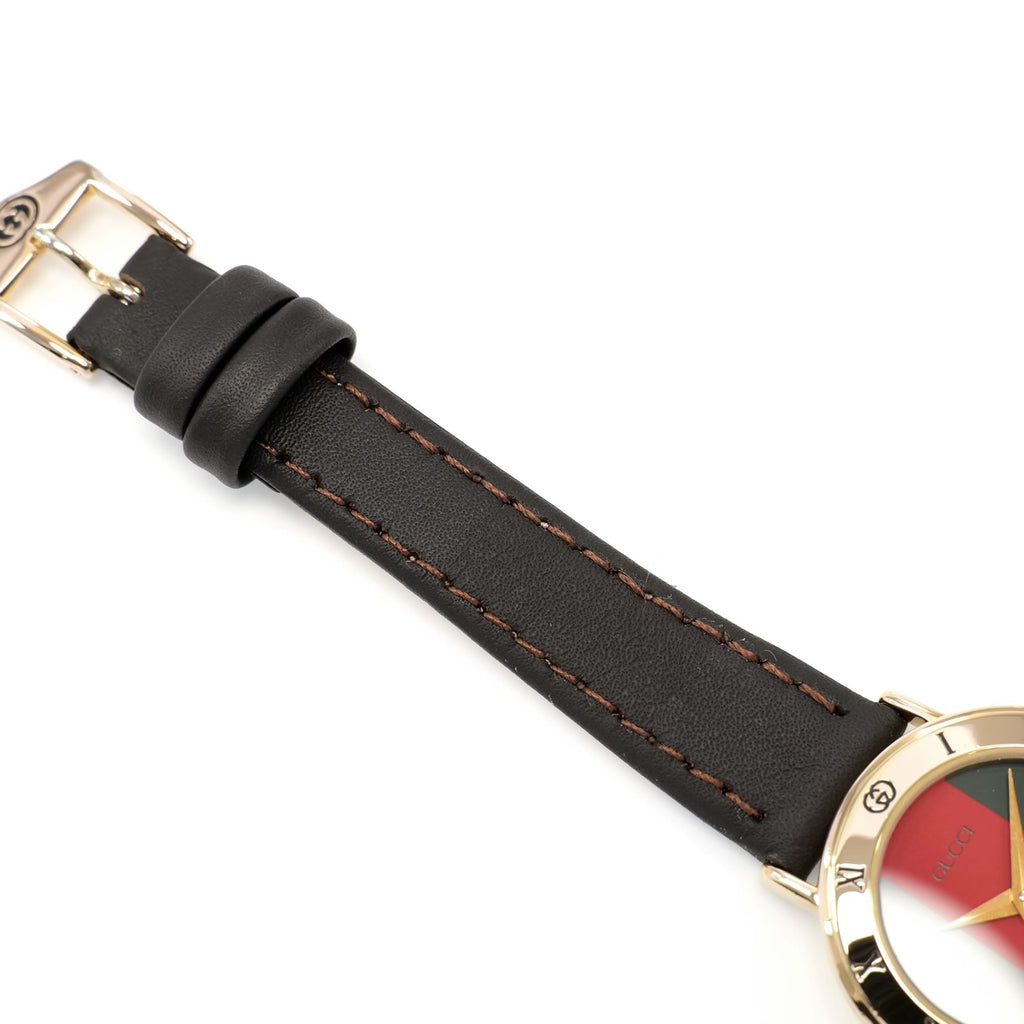 Gucci 3000L brown leather strap top