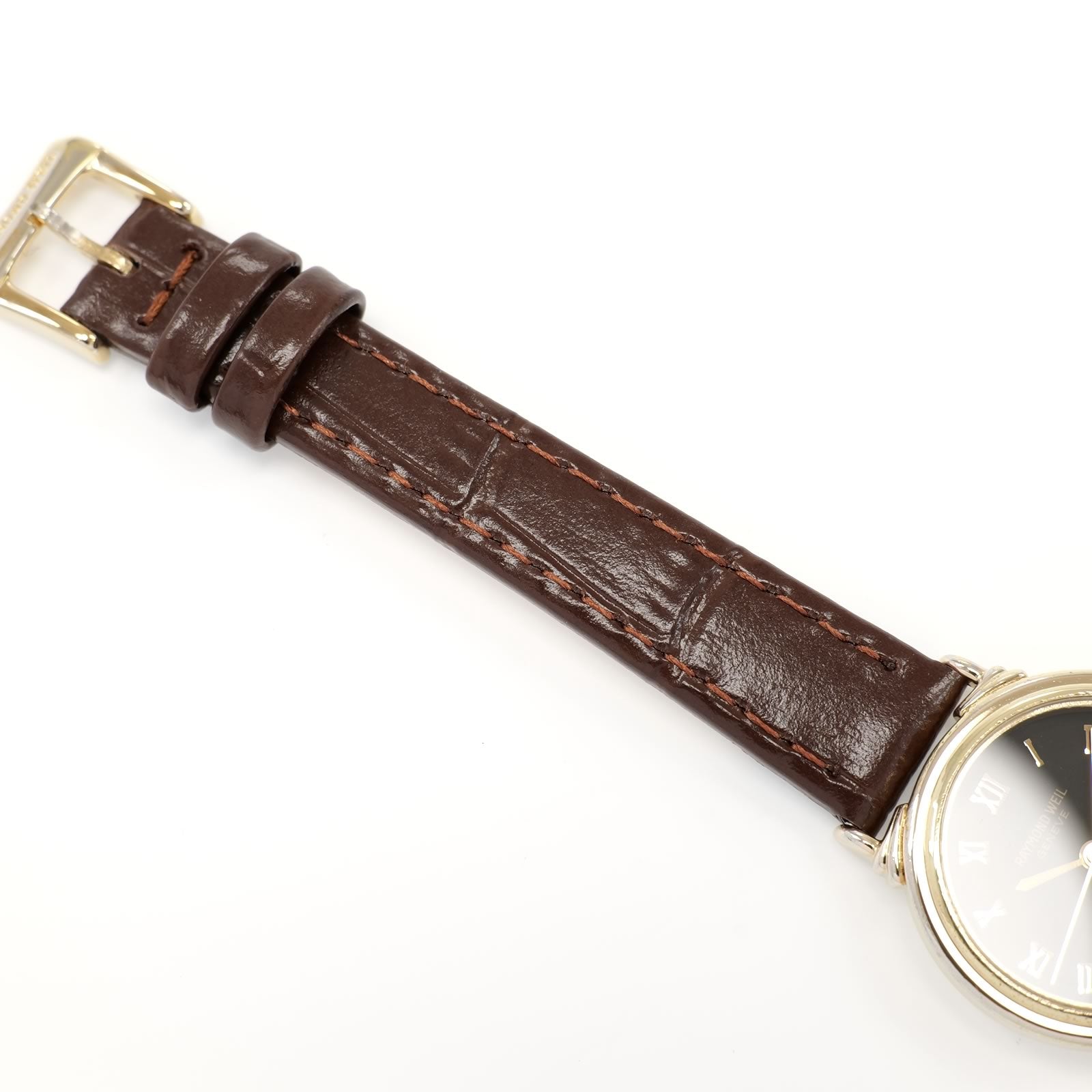 Raymond Weil Geneve 5342 brown leather strap top