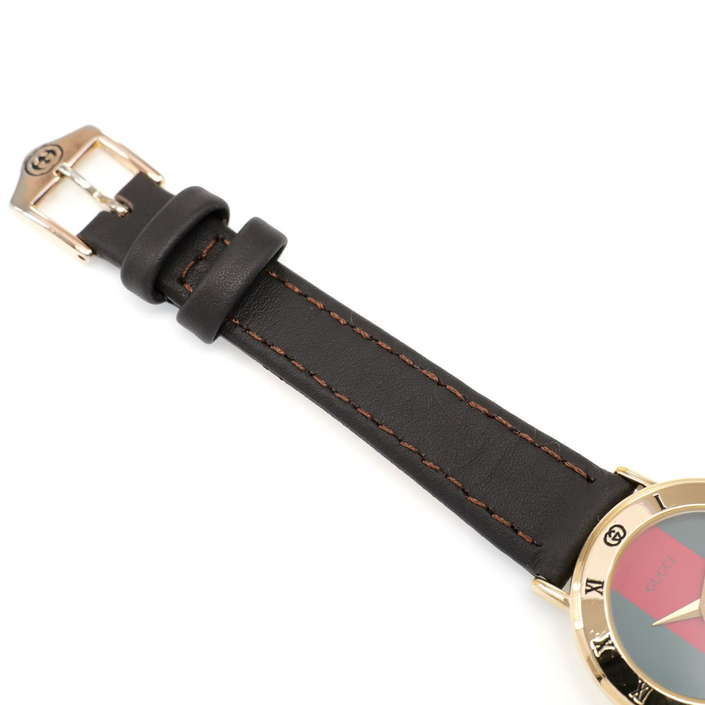 Gucci 3000L brown leather strap top
