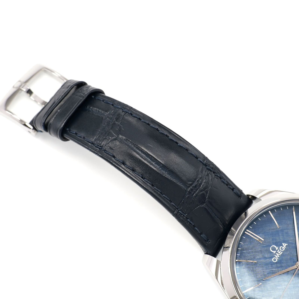 Omega De Ville Trésor 435.13.40.21.03.001  blue alligator leather strap top