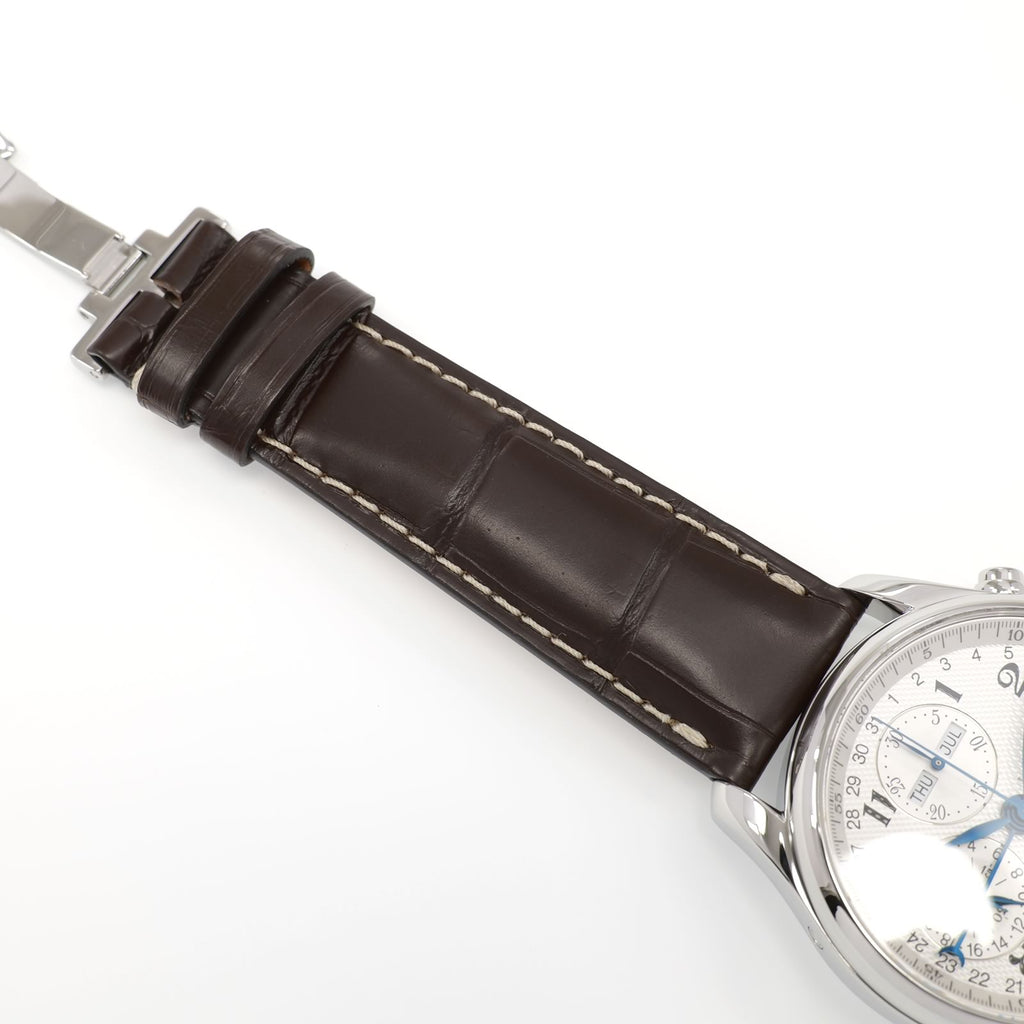 Longines Master Chronograph L2.673.4 brown alligator leather strap top