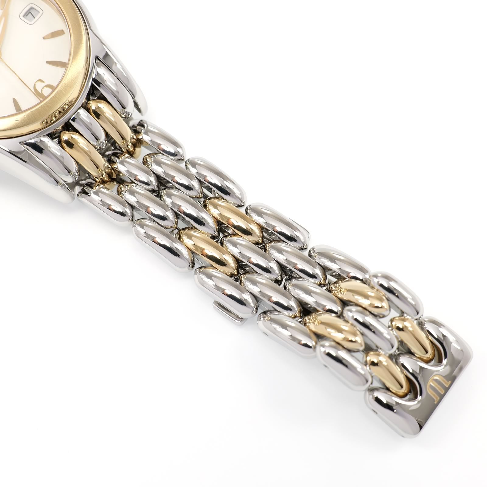 Maurice Lacroix Sphere SH1014 stainless steel and 18k gold plated bracelet bottom
