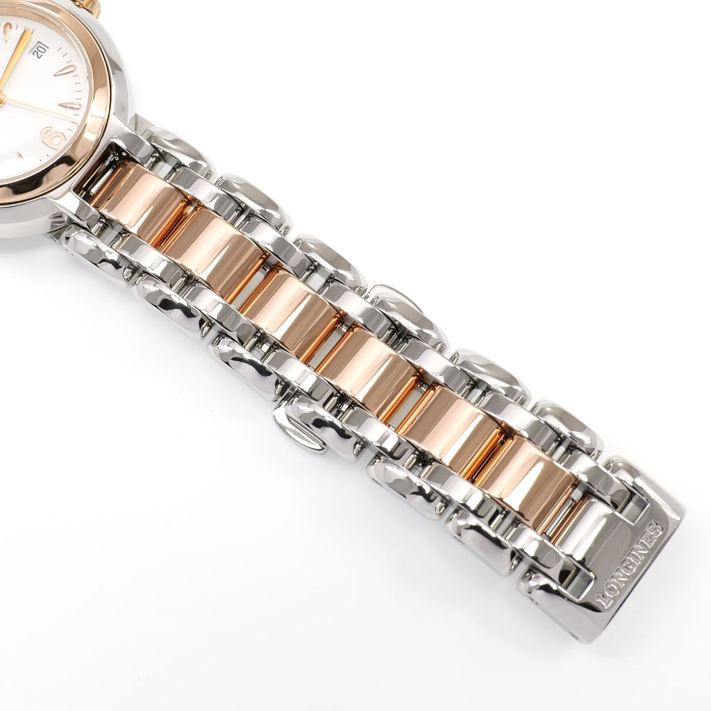 Longines PrimaLuna L8.110.5 stainless steel and 18k Rose Gold bracelet bottom