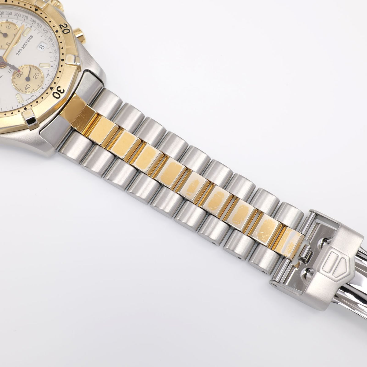 TAG Heuer 2000 Chronograph CK1121 stainless steel and 18k Gold plated BB0328 bracelet bottom