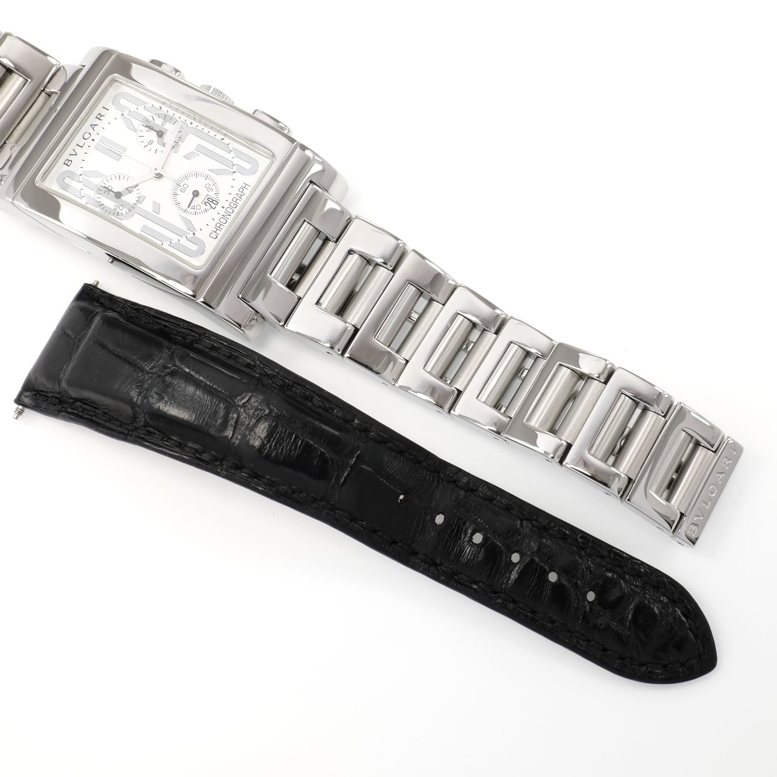 Bulgari Rettangolo RTC 49 S stainless steel bracelet bottom