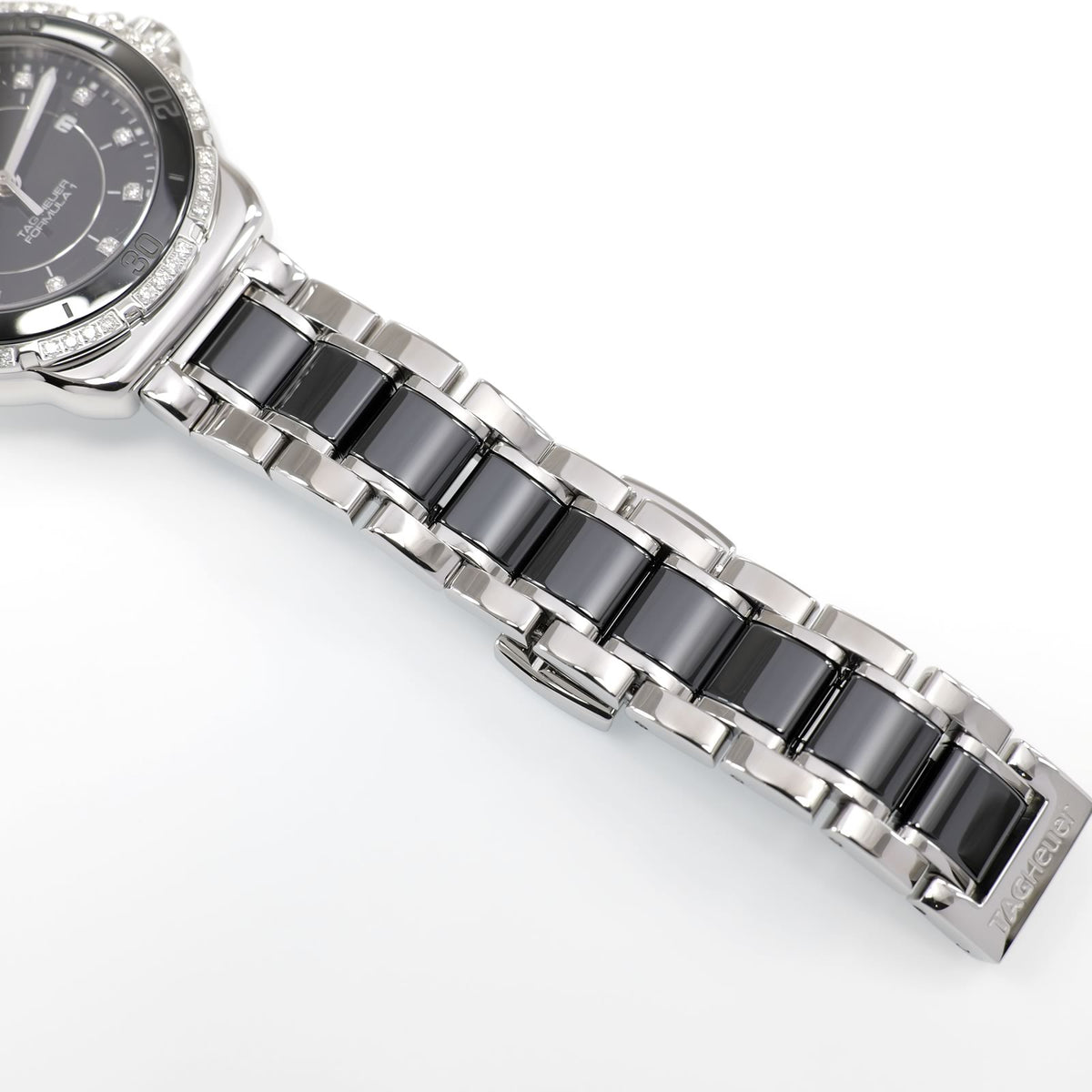 TAG Heuer Formula 1 WAH1312 stainless steel and black ceramic bracelet BA0867 bottom
