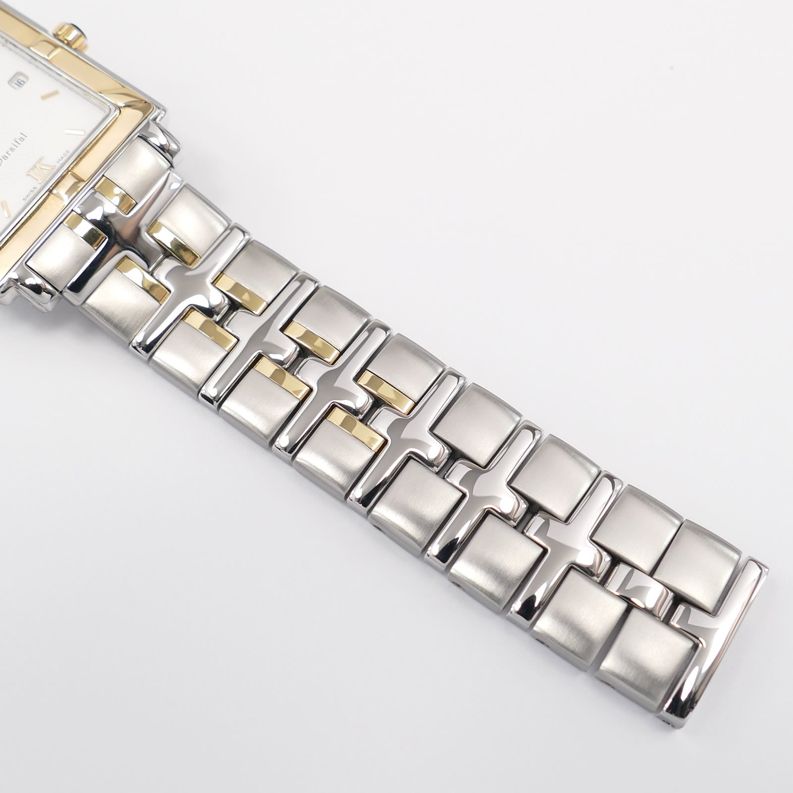 Raymond Weil Parsifal 9330 stainless steel and 18k Gold bracelet bottom
