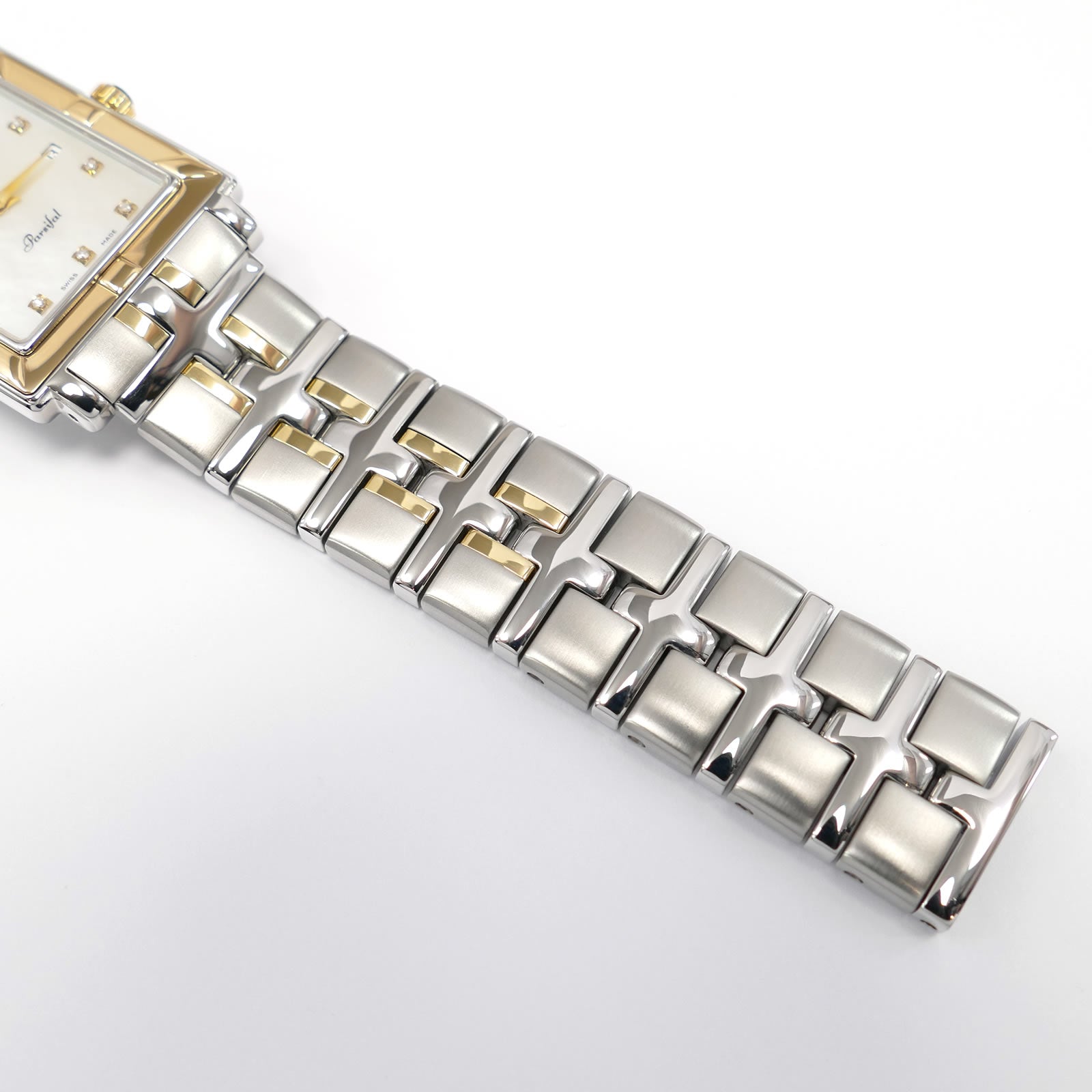 Raymond Weil Parsifal 9330 stainless steel and 18k Gold bracelet bottom