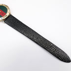 Gucci 3000M black leather strap bottom