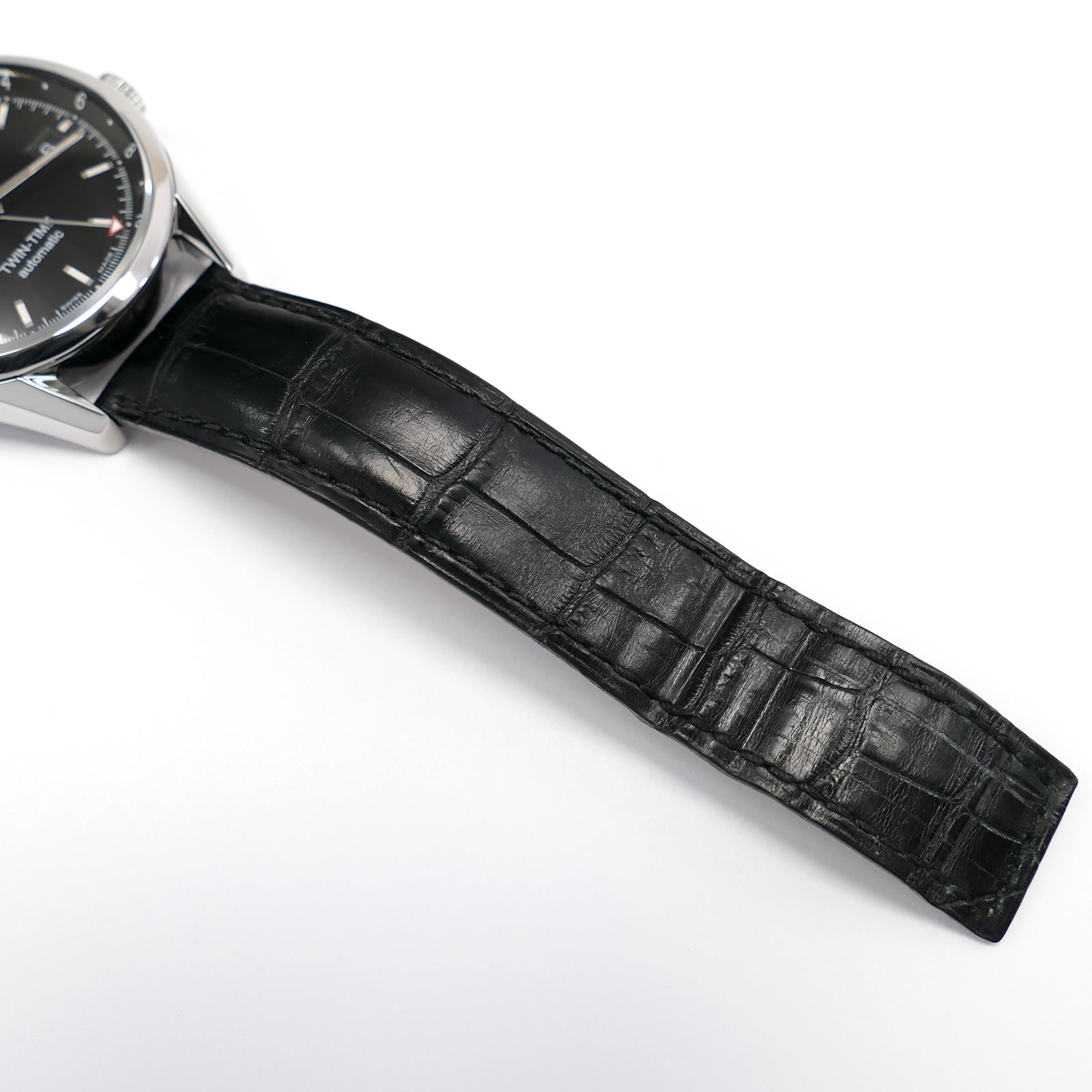 TAG Heuer Carrera WV2115 black alligator leather strap FC6180 bottom