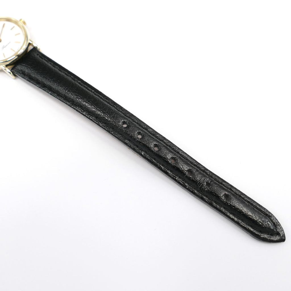 Longines Présence black leather strap bottom