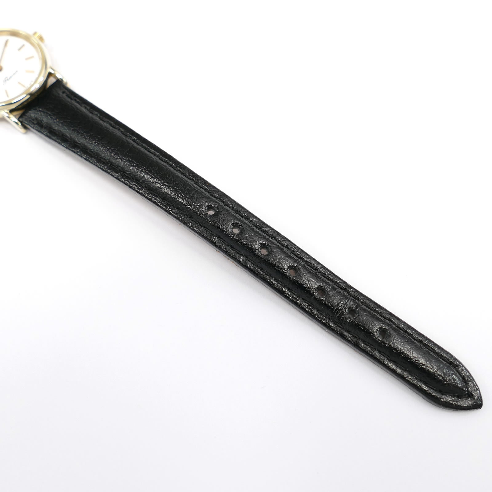 Longines Présence black leather strap bottom