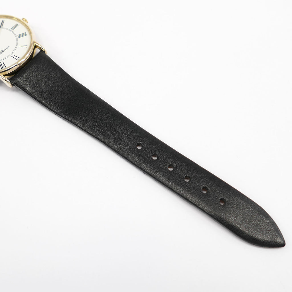 Longines Présence black leather strap bottom