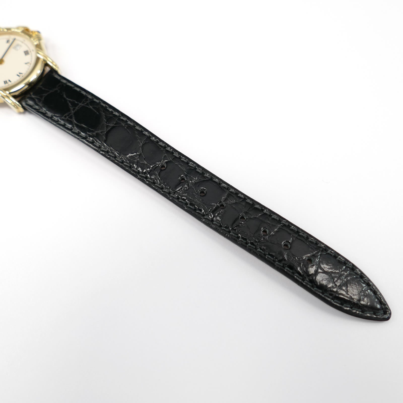 Raymond Weil Vintage 9955 black leather strap with crocodile grain bottom