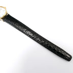 Longines Présence L4.136.2 black leather crocodile grain strap bottom