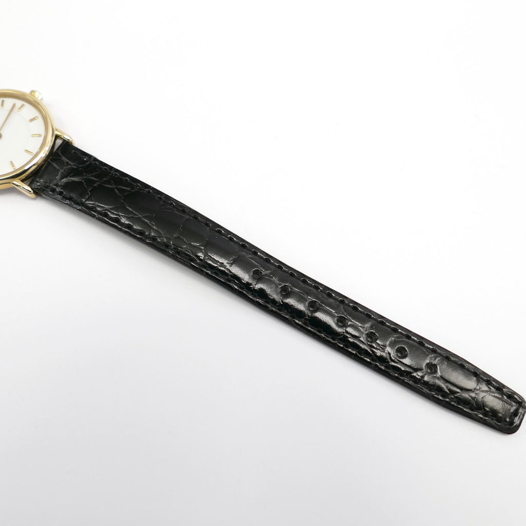 Longines Les Grandes Classiques L4.120.2 black leather crocodile grain strap bottom