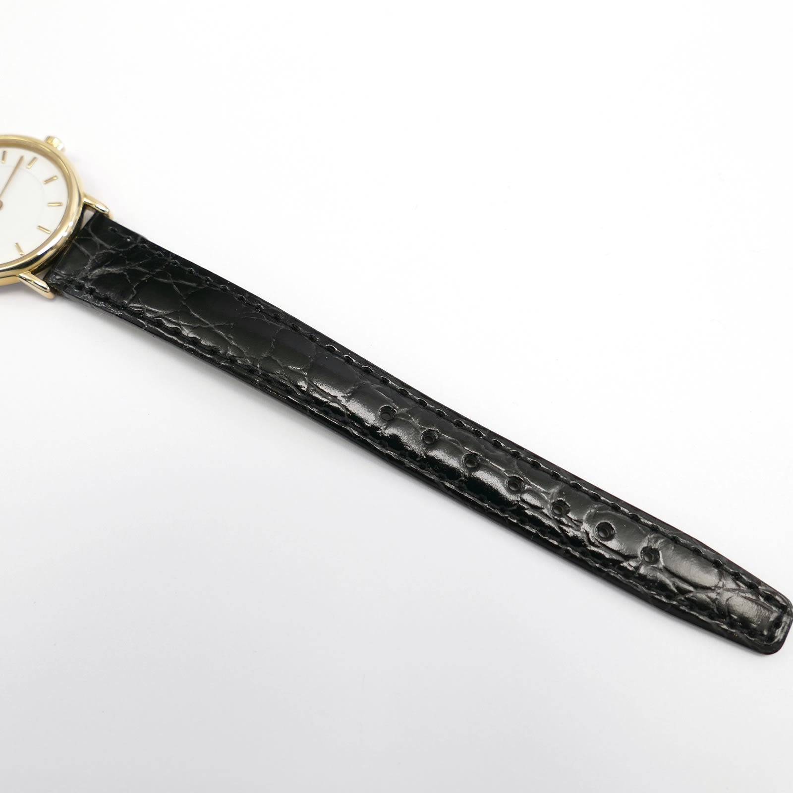Longines Les Grandes Classiques L4.120.2 black leather crocodile grain strap bottom